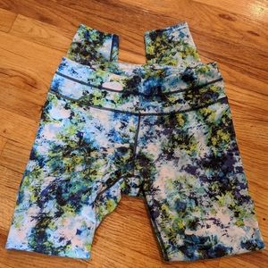 Athleta Hypersonic Sonar Tights - blue green - M